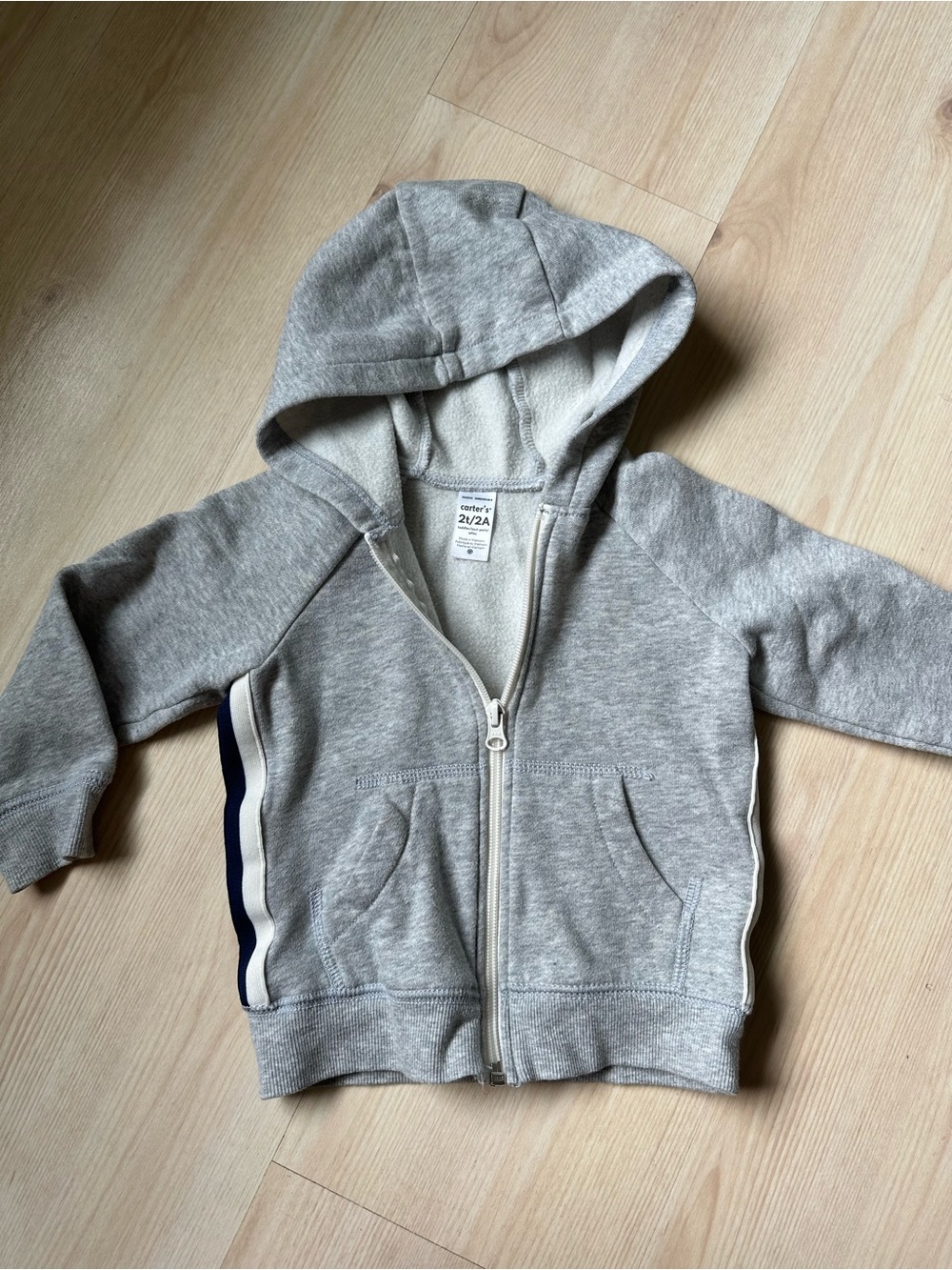Carters Toddler Gray Hooded Zip-Up Sweatshirt